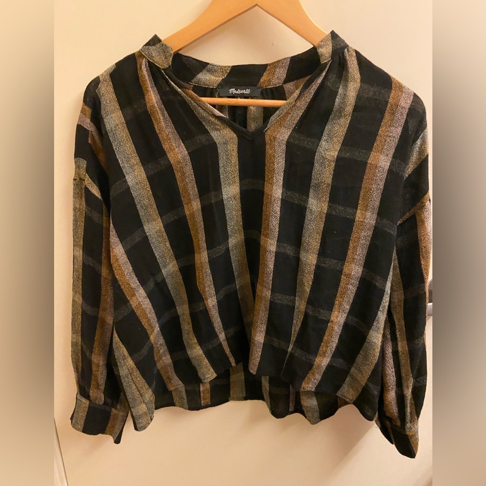 Madewell Lightweight Plaid Crop Top Sz Small